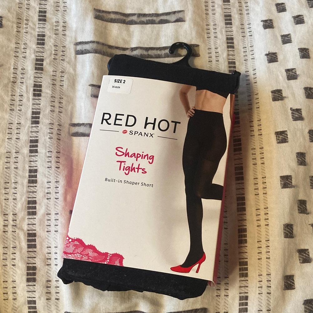 SPANX Red Hot Shaping Tights in Black Size 2